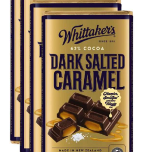 Whittaker's Dark Salted Caramel Block 250g (Imported from New Zealand) 4 PACK
