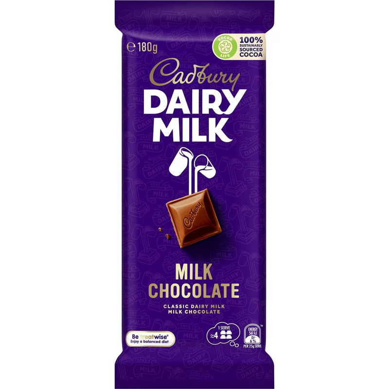Cadbury Dairy Milk Chocolate Block 180g - Image 2