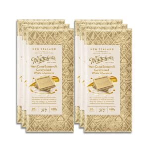 Whittaker's Westcoast Buttermilk Caramelised White Chocolate 100g (Pack of 6) （Made in New Zealand）