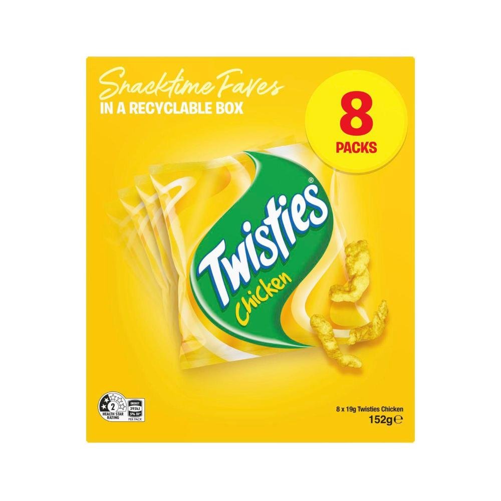 Twisties Chicken Snacks Lunchbox Multipack 8 Pack | 152g