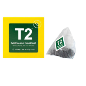 T2 Melbourne Breakfast Flavoured Black Tea Bags 25 Pack | 50g