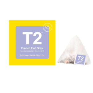 T2 French Earl Grey Flavoured Black Tea Bags 25 Pack | 50g