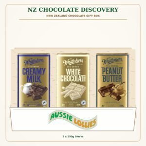 Aussie Lollies NZ Chocolate Discovery Gift Box | Whittaker's 3 x 250g Blocks