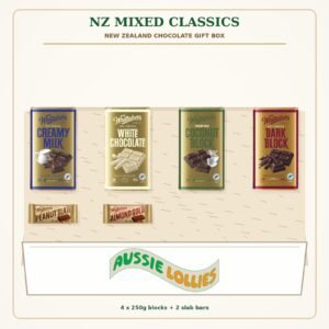 Aussie Lollies NZ Mixed Classics Chocolate Gift Box | Whittaker's 4 Blocks + 2 Slabs