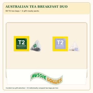 Aussie Lollies T2 Breakfast & Earl Grey Gift Box | 50 Tea Bags