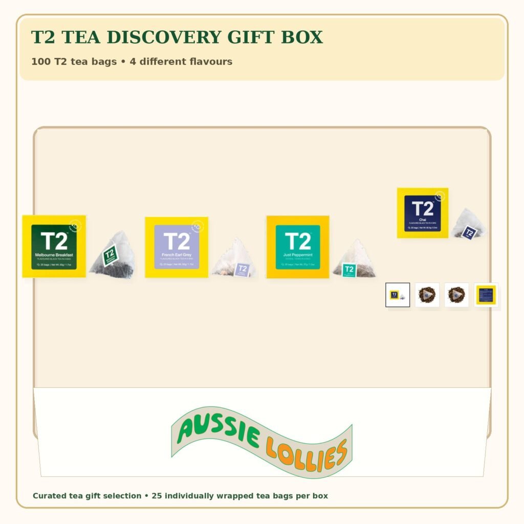 Aussie Lollies T2 Tea Discovery Gift Box | 100 Tea Bags